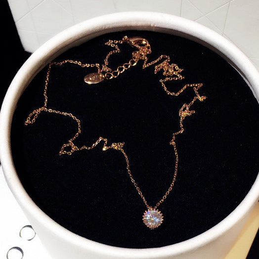 Zircon Temperament All-Match Clavicle Necklace Short Necklace