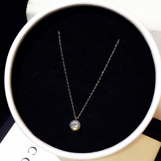 Zircon Temperament All-Match Clavicle Necklace Short Necklace