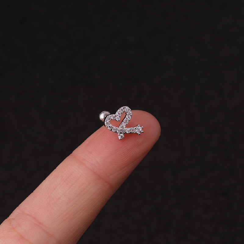 Rough Rod Earring Screw Stainless Steel Double-Sided Screw Earring Nail Female