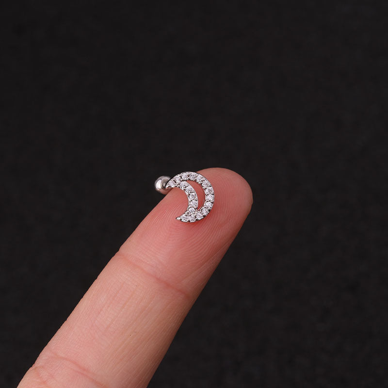 Rough Rod Earring Screw Stainless Steel Double-Sided Screw Earring Nail Female