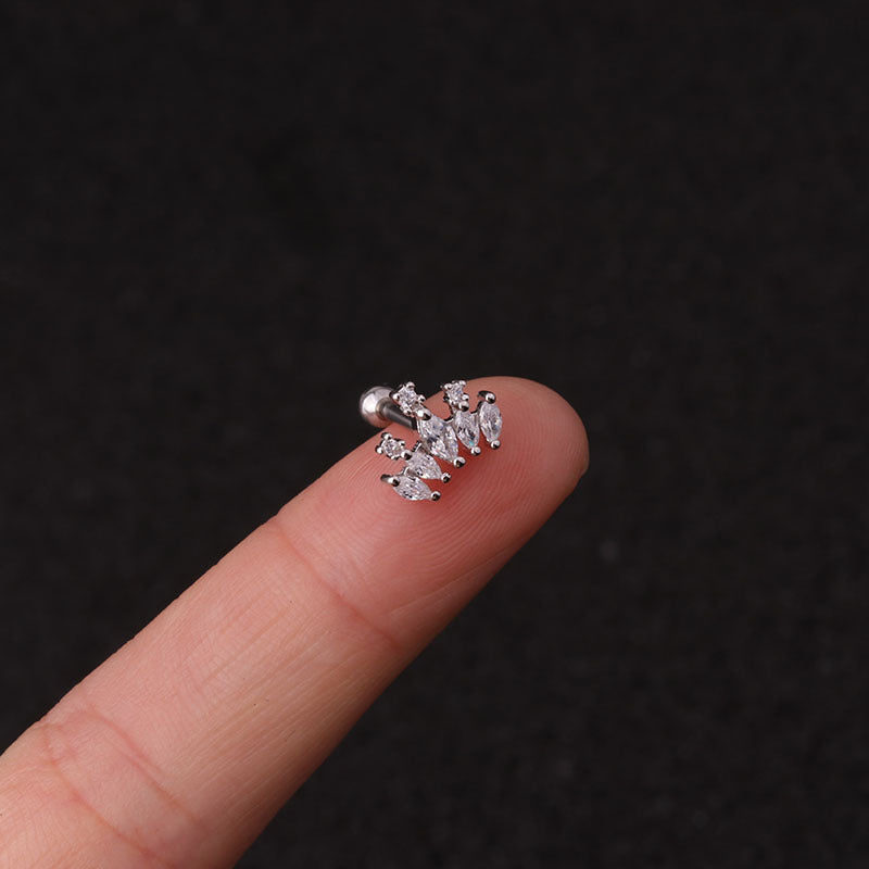 Rough Rod Earring Screw Stainless Steel Double-Sided Screw Earring Nail Female