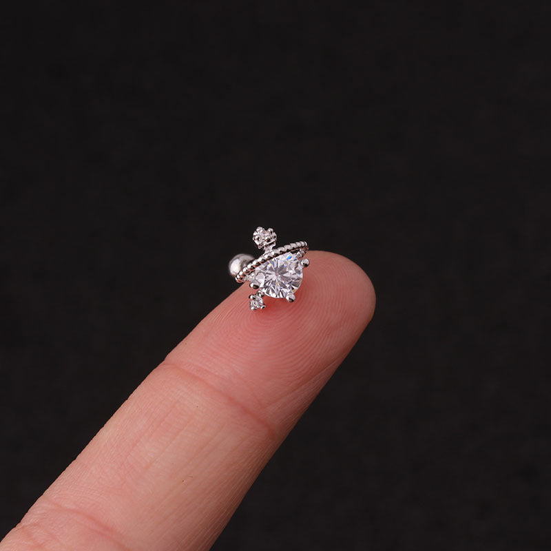 Rough Rod Earring Screw Stainless Steel Double-Sided Screw Earring Nail Female