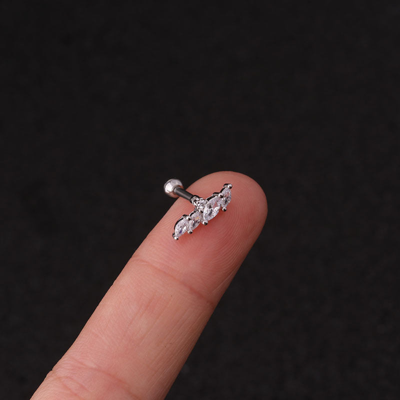 Rough Rod Earring Screw Stainless Steel Double-Sided Screw Earring Nail Female