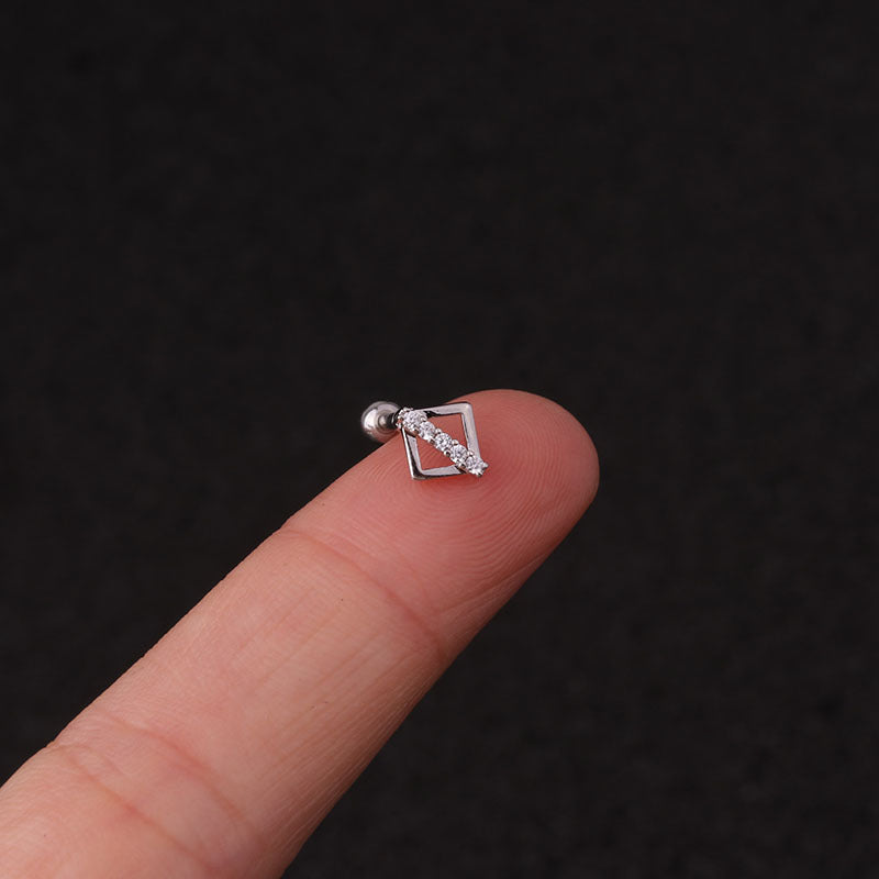 Rough Rod Earring Screw Stainless Steel Double-Sided Screw Earring Nail Female
