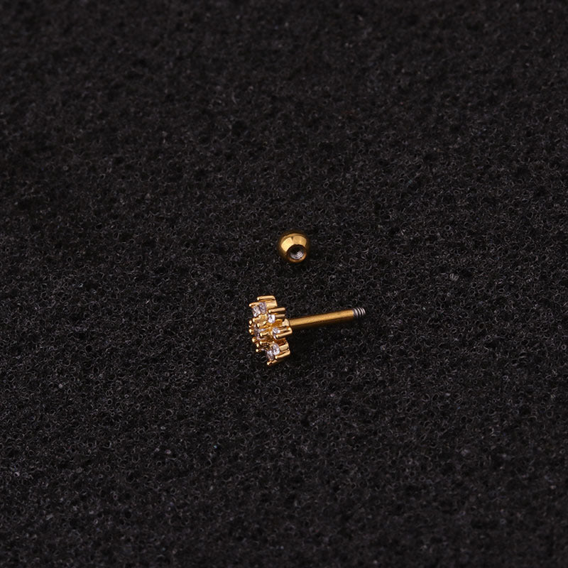 Rough Rod Earring Screw Stainless Steel Double-Sided Screw Earring Nail Female