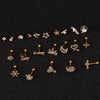 Rough Rod Earring Screw Stainless Steel Double-Sided Screw Earring Nail Female