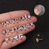 Rough Rod Earring Screw Stainless Steel Double-Sided Screw Earring Nail Female