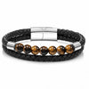 Punk Style Leather Natural Stone Bracelet