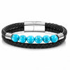 Punk Style Leather Natural Stone Bracelet