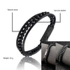 Stainless Steel Bracelet New Snap Beaded Black Leather Black Bracelet For Men