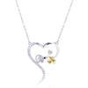 Original Design Real 925 Sterling Silver CZ Lovely Elephant Clover in Heart Pendant Necklaces for Women Fine Jewelry