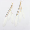 Natural Feather Earrings Tassel Earrings