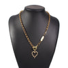 Fashion Alloy Necklace Creative Geometric Love Crystal Pendant Necklace