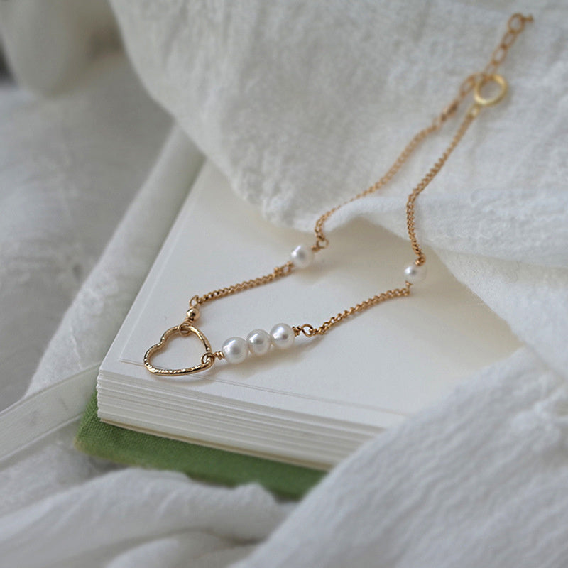 14K Gold Bag Natural Pearl Bracelet Women