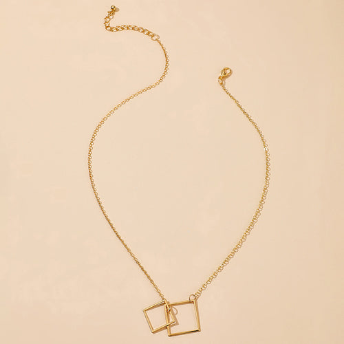 Square Alloy Ins Bohemian Fashion Single-layer Necklace Necklace Necklace Accessories
