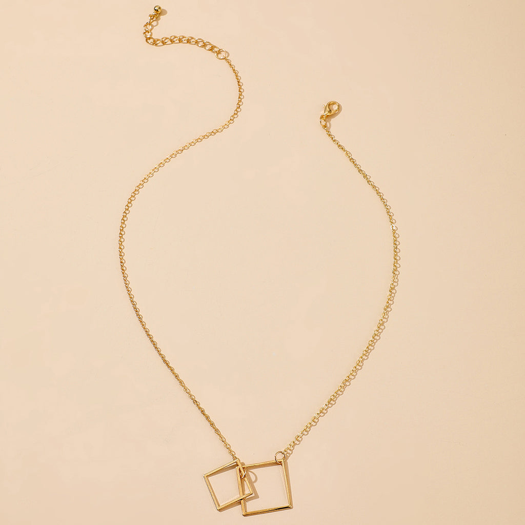 Square Alloy Ins Bohemian Fashion Single-layer Necklace Necklace Necklace Accessories