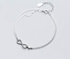S925 Silver Bracelet Women Double Bracelet Sweet Hand Jewelry