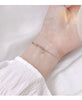 Pure Silver Full-body Minimalist Style Asymmetrical Double Layer Bracelet With Transfer Beads