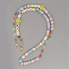 Go2Boho Chain For Mask Lanyard Straps Evil Eye Necklace Letter Necklaces Colorful Bead Women Jewelry Heishi Disc Chains Holder