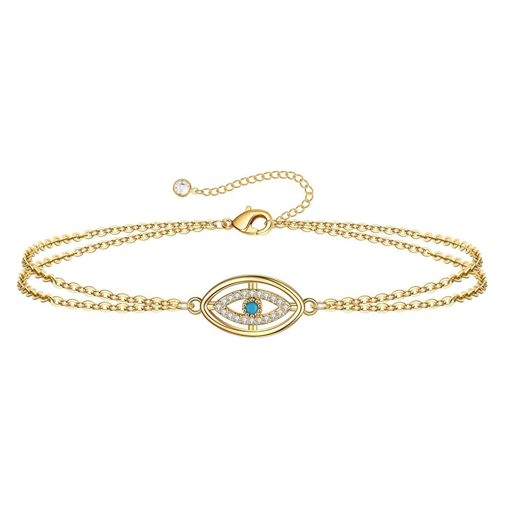 European And American Devil's Eye Copper Bracelet With Color Zirconium Alloy