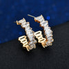 Creative Earrings Rectangular Zircon Inlaid Geometric Earrings