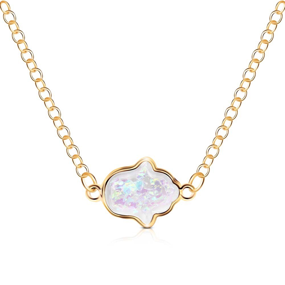 Necklace Magic Color Resin Palm Pendant Necklace Aobao Palm Necklace Clavicle Chain