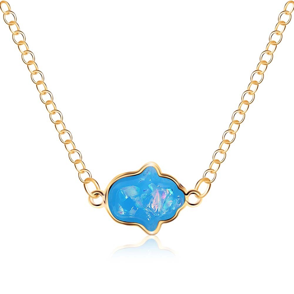 Necklace Magic Color Resin Palm Pendant Necklace Aobao Palm Necklace Clavicle Chain