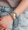 Color Blue Opal Leather Braided Bracelet