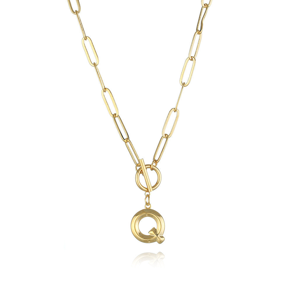 Letter Necklace Real Gold Plated Trend Hip Hop Necklace
