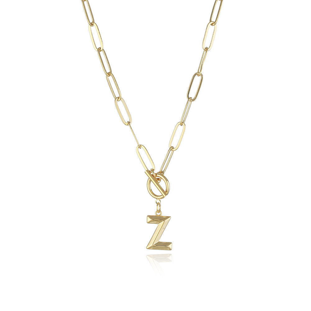Letter Necklace Real Gold Plated Trend Hip Hop Necklace