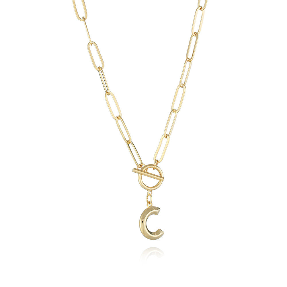 Letter Necklace Real Gold Plated Trend Hip Hop Necklace