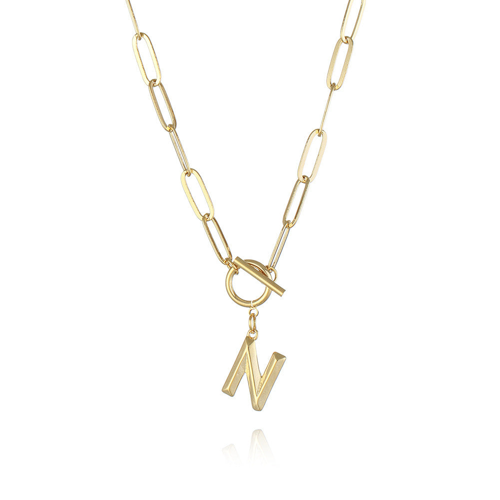 Letter Necklace Real Gold Plated Trend Hip Hop Necklace