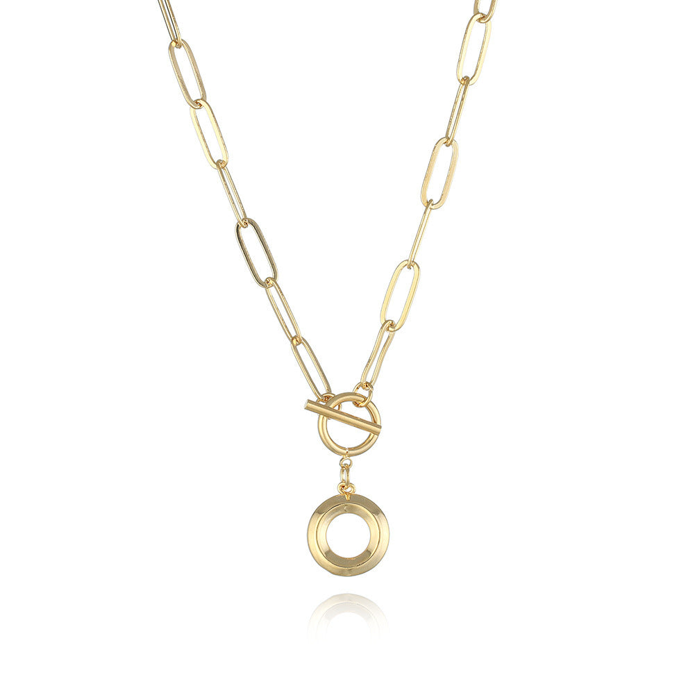 Letter Necklace Real Gold Plated Trend Hip Hop Necklace