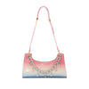 Rainbow Baguette Croc Froggy Gradient Women Shoulder Bags New Fashion Handbag Pearl Chain Diamond Metal Female Bag Summer