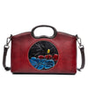 Johnature Genuine Leather Women Bag Vintage Embossed Handbag New Versatile First Layer Cowhide Large Capacity Shoulder Bags