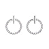 Fashion Circle Diamond Earrings Women's Pure Silver Earrings