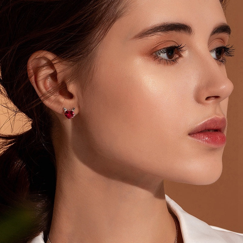 Lady Angel and Devil Heart Earrings