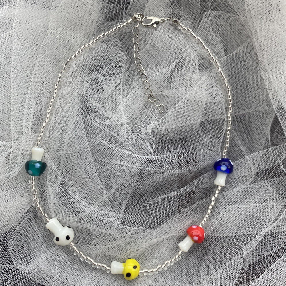 Funny Color Mushroom Necklace Personalized Design Necklace Necklace Factory Direct Supply