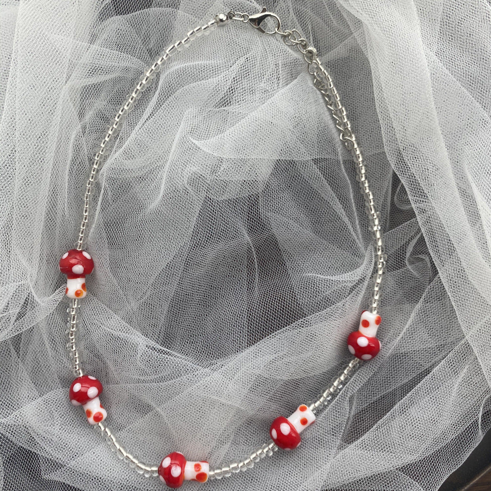 Funny Color Mushroom Necklace Personalized Design Necklace Necklace Factory Direct Supply
