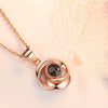 925 Sterling Silver Rose Flower Pendant Necklaces Women Trendy Projection 100 Languages LOVE Necklace Handmade Jewelry