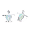 Earrings Rose Gold And White Opal Tortoise Stud Earrings