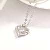 White Gold Double Heart Pendant Necklace Clavicle Pendant Diamond Heart Necklace