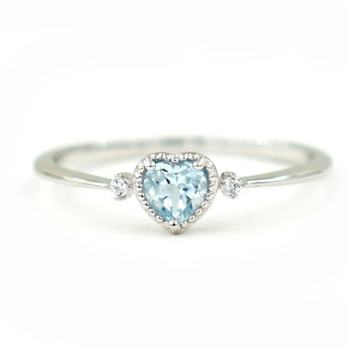 Blue Topaz Heart Shaped Engagement Ring