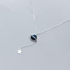 S925 Silver Necklace Sweet Synthetic Kyanite Planet Star Necklace