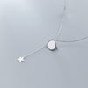 S925 Silver Necklace Sweet Synthetic Kyanite Planet Star Necklace