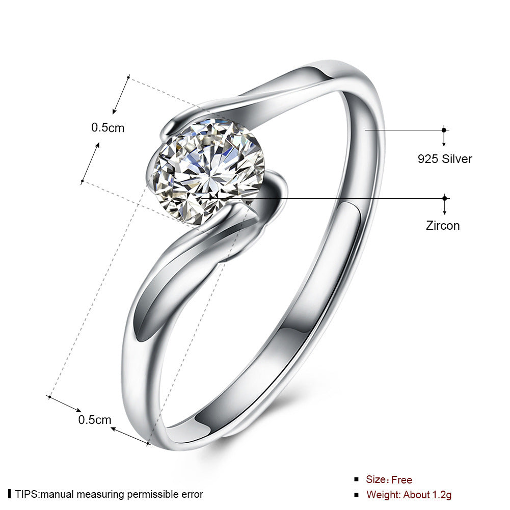 Adjustable Zircon Ring