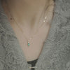 Princess Square Four Prongs Inlaid Japanese And Korean Pendant Necklace