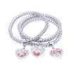 Three-color Corn Chain Rose Peach Heart Bracelet