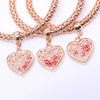 Three-color Corn Chain Rose Peach Heart Bracelet