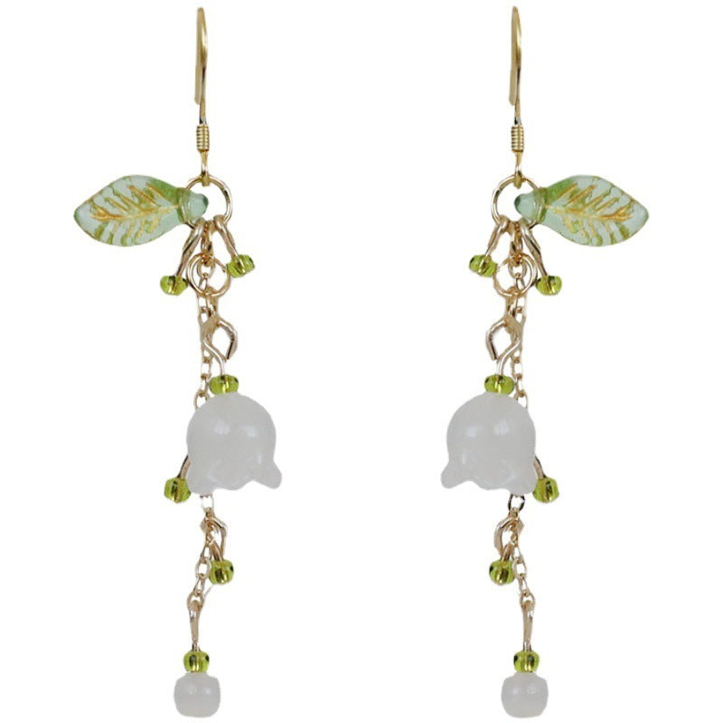 White Orchid Earrings Silver Elegant And Gentle